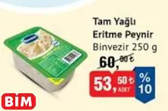 BİNVEZİR TAM YAĞLI ERİTME PEYNİR